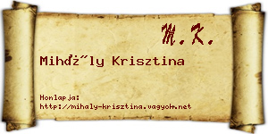 Mihály Krisztina névjegykártya