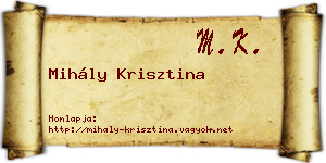Mihály Krisztina névjegykártya