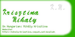 krisztina mihaly business card
